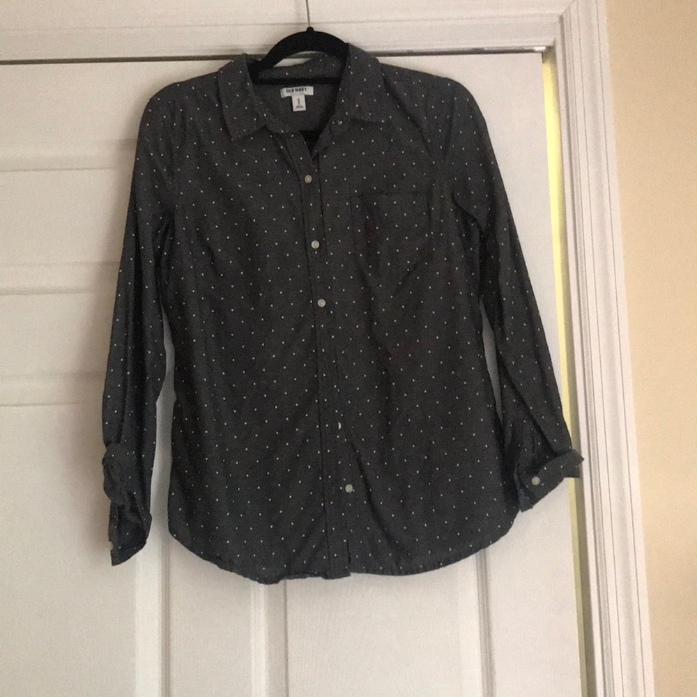 Polkadot blue button down